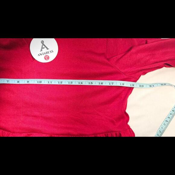ANRABESS Women's Red Tiered Dress - Size L NWT - Picture 5 of 6